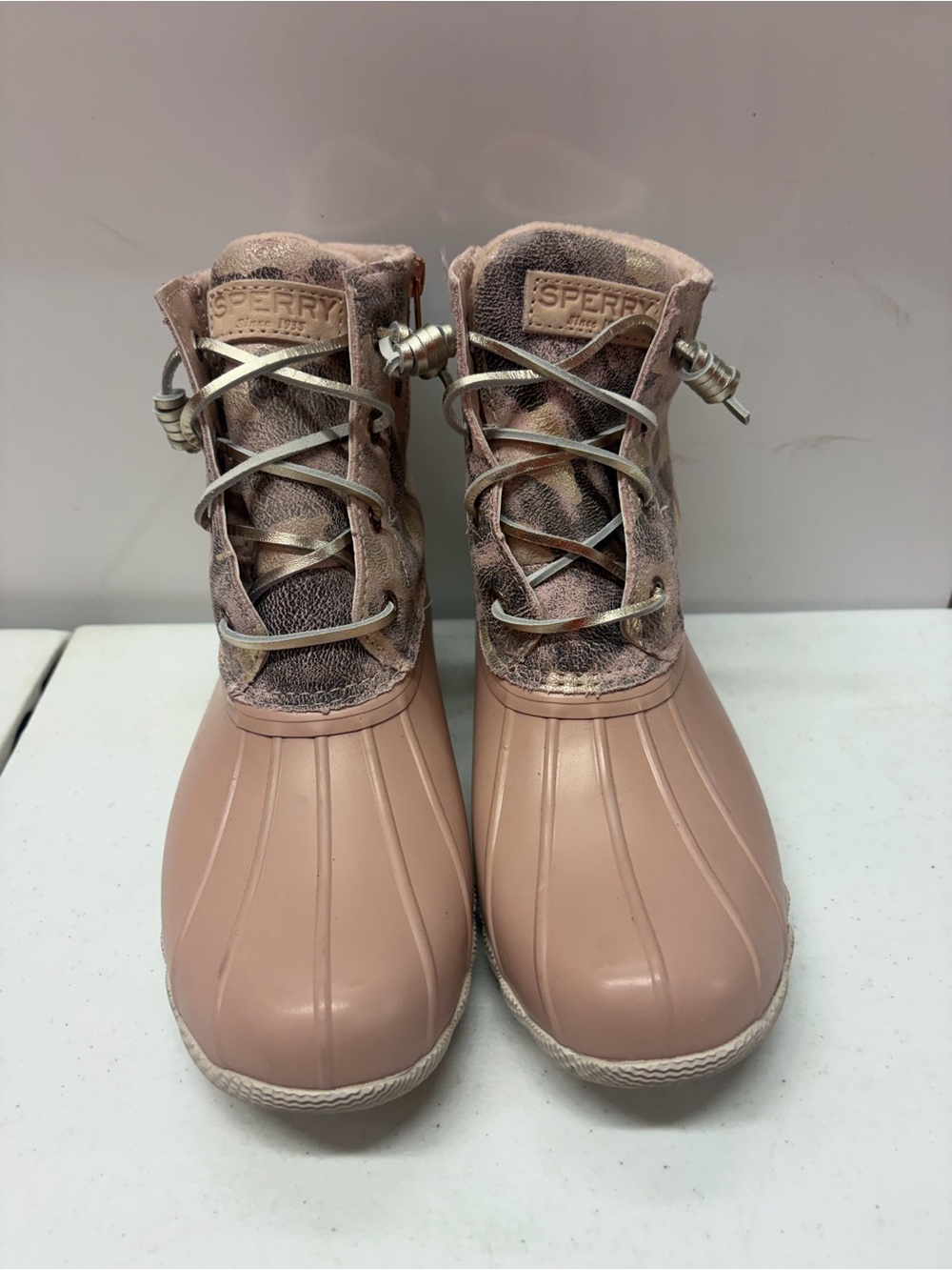 Sperry Women's Blush Pink Waterproof Duck Boots